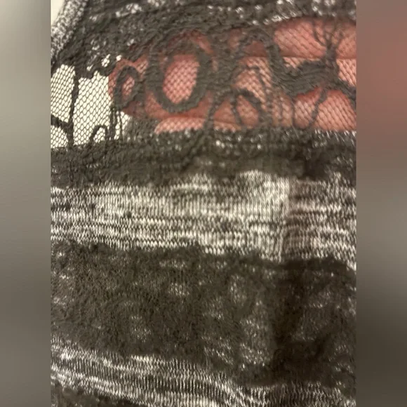 Free People Hazy Daze Grey W/ Black Lace Maxi Dress - Picture 7 of 17